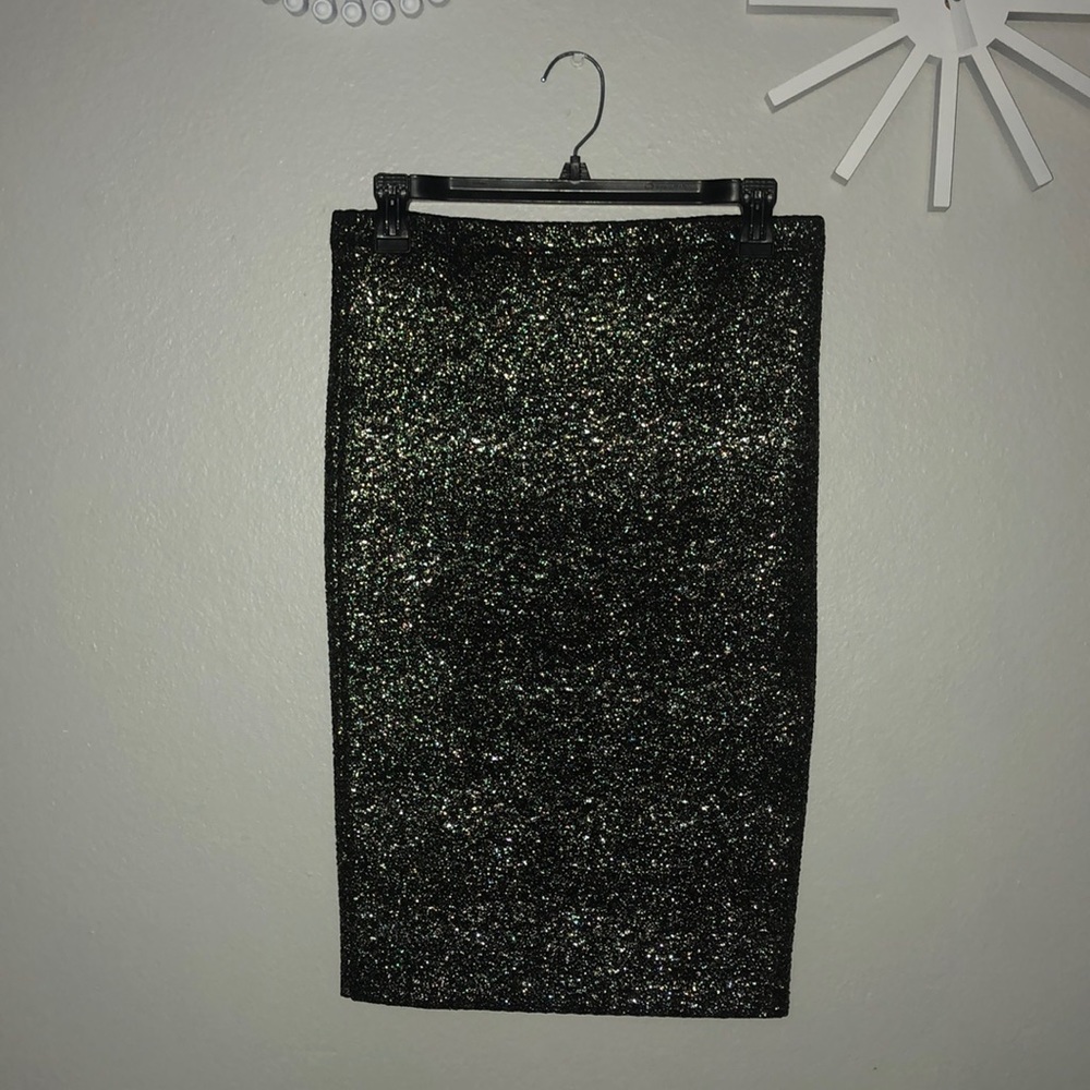 Metallic pencil skirt